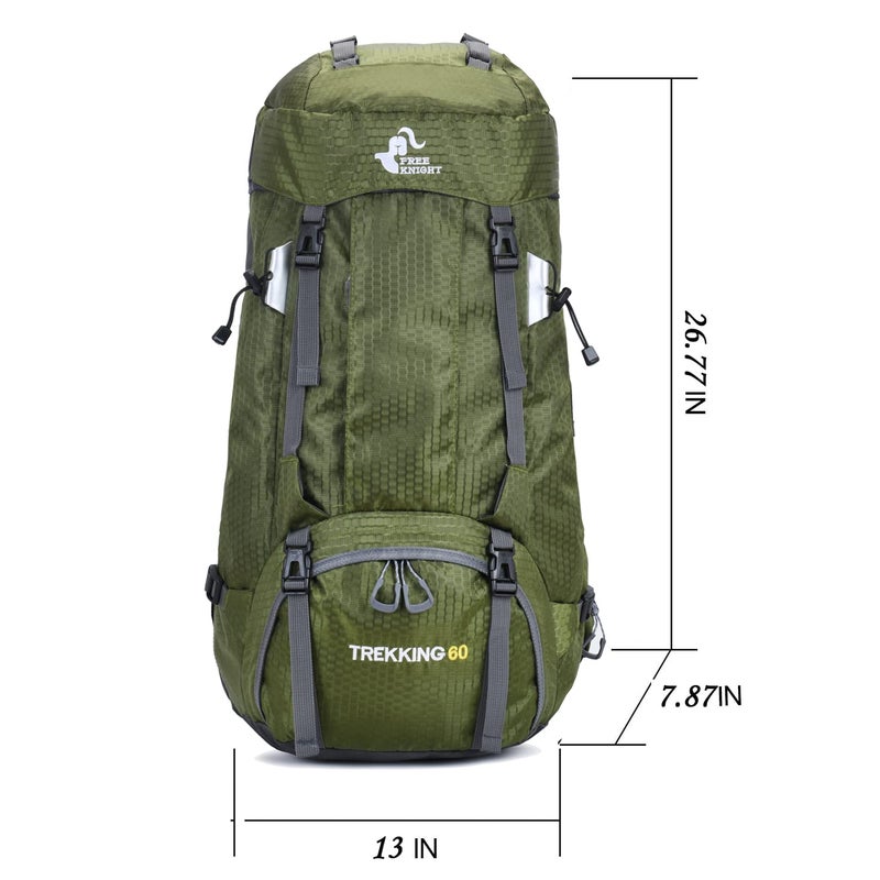 Bseash 60L Waterproof Hiking Camping Backpack with Rain Cover  Large Outdoor Sport Travel Daypack Rucksack for Climbing - Image 5
